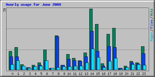 Hourly usage for June 2009