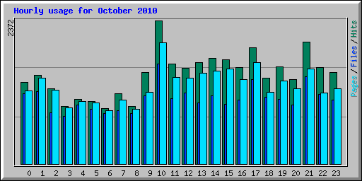 Hourly usage for October 2010